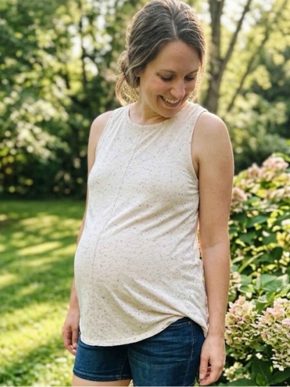 a:glow Cream Speckle Maternity Tank